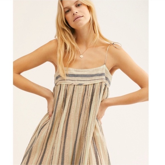 Free People Harem Lurex Jumpsuit Taupe Combo size M NWT - Picture 3 of 5